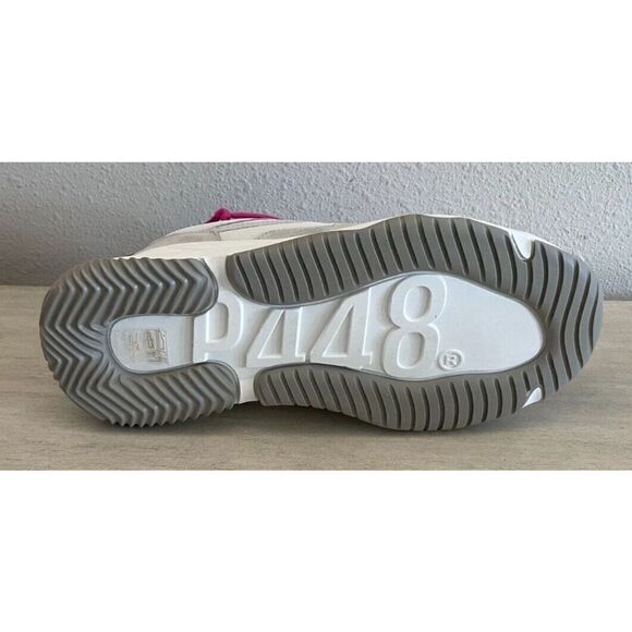 P448 Women's Sz 8 EUR 38 White Luke Leather/Mesh Fabric Platform Sneakers - Picture 7 of 12